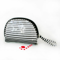 Stripe Line Shell Shape PU Cosmetic Bag